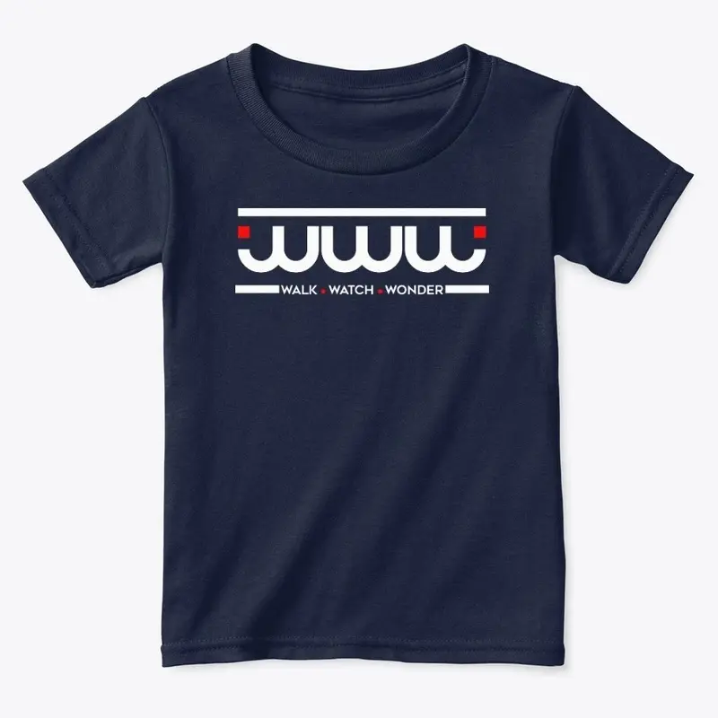 Walk. Watch. Wonder logo t shirt design